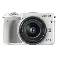 Canon EOS M3 24.2MP 1080P Wi-Fi Camera with EF-M 15-45mm is STEM Lens (White) International Version (No Warranty)