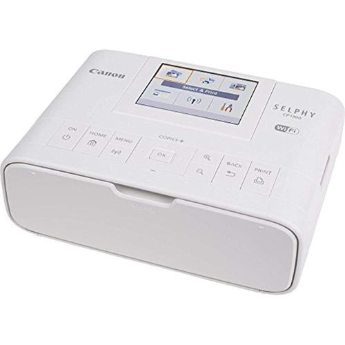 캐논 Canon SELPHY CP1300 Compact Photo Printer (White) with WiFi and Accessory Bundle w/Canon Color Ink and Paper Set