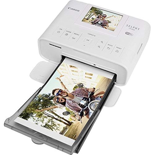 캐논 Canon SELPHY CP1300 Compact Photo Printer (White) with WiFi and Accessory Bundle w/Canon Color Ink and Paper Set