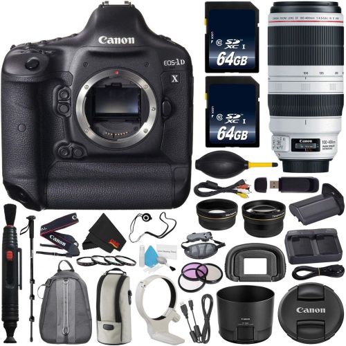 캐논 Canon 6Ave EOS-1D X DSLR Camera International Version (No Warranty) EF 100-400mm L is II USM Lens + Battery Grip + LP-E6N Replacement Lithium Ion Battery Bundle