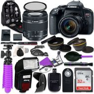 Canon T7i Rebel DSLR Camera with Canon 18-55mm is STM Lens, Auxiliary Panoramic and Telephoto Lenses, 32GB Memory + Accessory Bundle