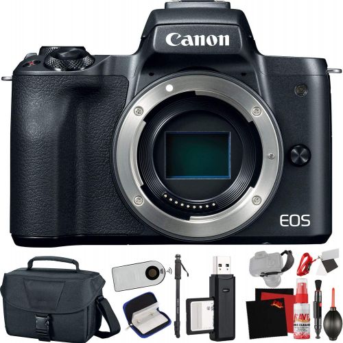 캐논 Canon EOS M50 Mirrorless Digital Camera (Body Only, Black) (International Model) with Extra Accessory Bundle