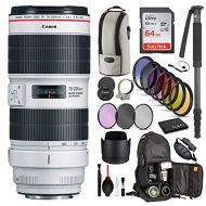 Canon EF 70-200mm f/2.8L is III USM Lens (3044C002) with Professional Bundle Package Kit for Canon EOS Includes: DSLR Sling Backpack, 9PC Filter Kit, Sandisk 64GB SD + More