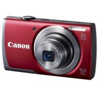 Canon PowerShot A3500 IS - Digital camera - compact - 16.0 Mpix - 5 x optical zoom - Wi-Fi - red
