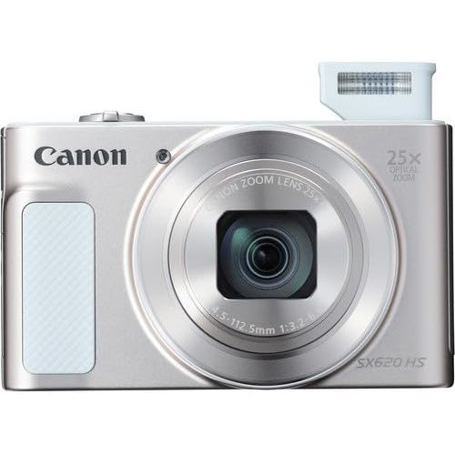 캐논 Canon PowerShot SX620 HS Digital Camera (Silver) Bundle with 2X 32GB Memory Cards + Carrying Case and More -International Version