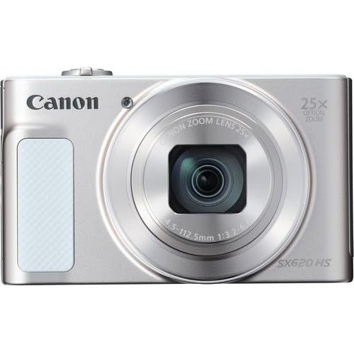 캐논 Canon PowerShot SX620 HS Digital Camera (Silver) Bundle with 2X 32GB Memory Cards + Carrying Case and More -International Version