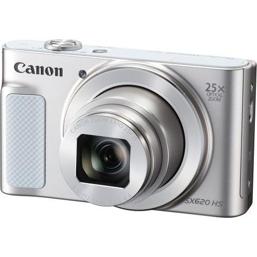 캐논 Canon PowerShot SX620 HS Digital Camera (Silver) Bundle with 2X 32GB Memory Cards + Carrying Case and More -International Version