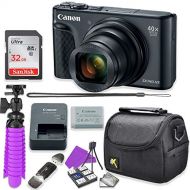 Canon PowerShot SX740 HS Digital Camera (Black) Accessory Bundle with Flexible Spider Tripod, 32GB Memory, Camera Case and More.