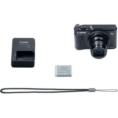 캐논 Canon PowerShot SX740 HS Digital Camera (Black) Accessory Bundle with Flexible Spider Tripod, 32GB Memory, Camera Case and More.