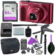 Canon Powershot SX620 Point & Shoot Digital Camera Bundle w/Tripod Hand Grip, 64GB SD Memory, Case and More (Red)