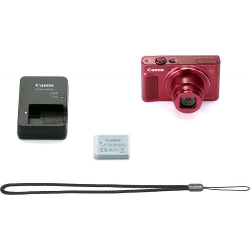 캐논 Canon Powershot SX620 Point & Shoot Digital Camera Bundle w/Tripod Hand Grip, 64GB SD Memory, Case and More (Red)