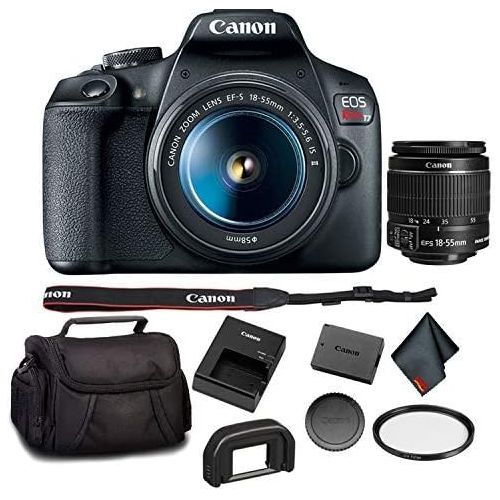 캐논 Canon EOS Rebel T7 DSLR Camera with 18-55mm Lens Bundle with UV Filter + Carrying Case and More
