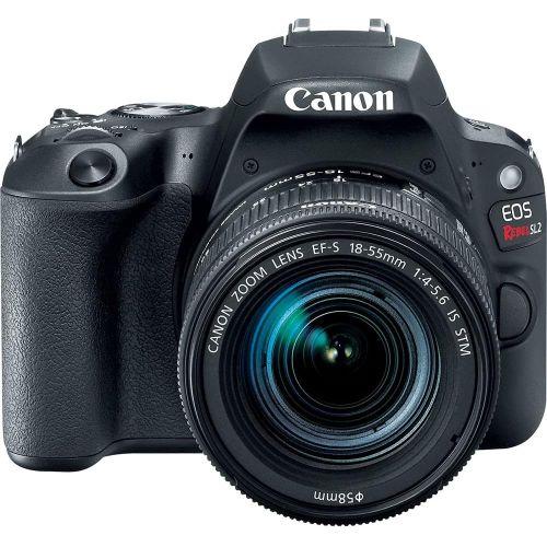 캐논 Canon EOS Rebel SL2 DSLR Camera with 18-55mm Lens (Black) (2249C002) + Canon EOS Bag + Sandisk Ultra 64GB Card + Clean and Care Kit (International Model)