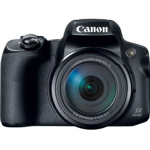 캐논 Canon PowerShot SX70 HS Digital Camera (3071C001) with 32GB Memory Card, Padded Case, Spider Tripod, LED Light, Extra Battery, Full Size Tripod,m Cleaning Kit, and More