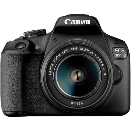 캐논 Canon EOS 2000D DSLR Camera and EF-S 18-55 mm f/3.5-5.6 IS II Lens, Black