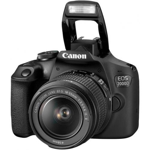 캐논 Canon EOS 2000D DSLR Camera and EF-S 18-55 mm f/3.5-5.6 IS II Lens, Black