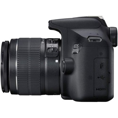 캐논 Canon EOS 2000D DSLR Camera and EF-S 18-55 mm f/3.5-5.6 IS II Lens, Black