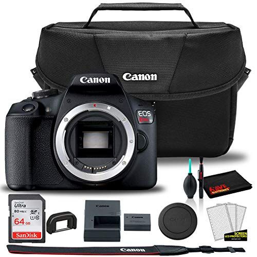 캐논 Canon EOS Rebel T7 DSLR Camera + Canon EOS Bag + Sandisk Ultra 64GB Card + Cleaning Set and More (Kit Box) No Lens