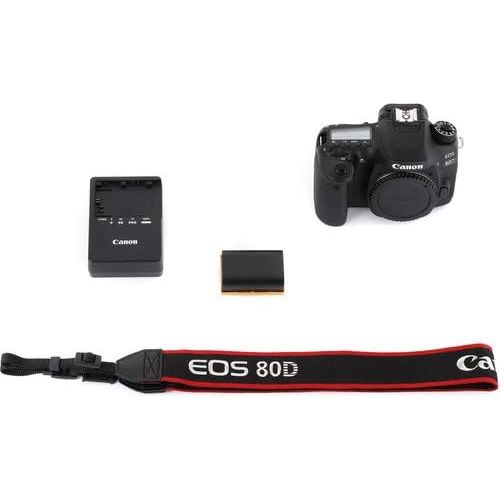 캐논 Canon EOS 80D 24.2MP CMOS Full HD Wi-Fi Enabled Digital SLR Camera (Body) + Accessory Bundle