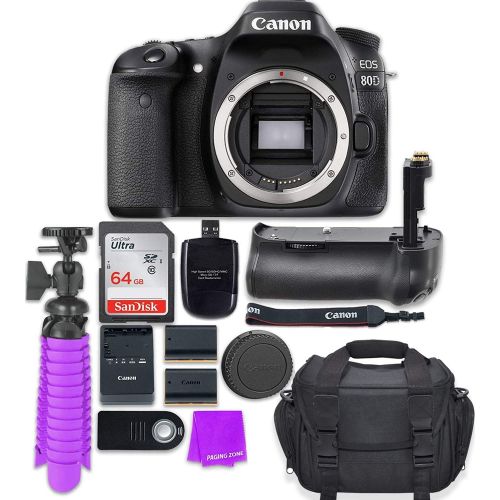 캐논 Canon EOS 80D 24.2MP CMOS Full HD Wi-Fi Enabled Digital SLR Camera (Body) + Accessory Bundle