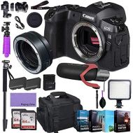 Canon?EOS R Mirrorless Digital Camera (Body Only) and Mount Adapter EF-EOS R kit Bundled with Deluxe Accessories Like Pro Microphone, High Speed Flash, 4-Pack Photo Editing Softwar