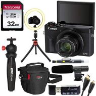 Canon G7 X Mark III Bloggers Bundle with Ring Light, Transcend 32GB Memory Card, Tripod, Microphone, Lens Cleaning Pen, Card Reader, Camera Bag, and HDMI Cable