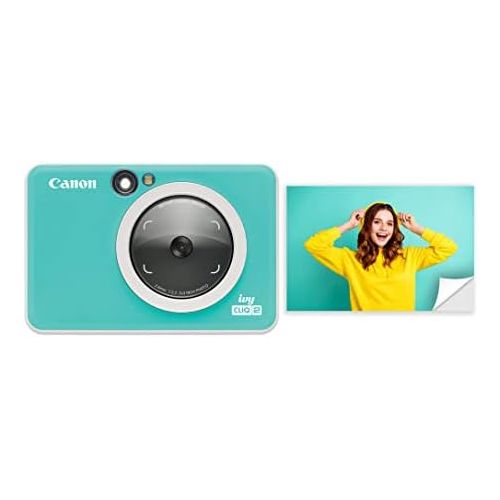 캐논 Canon IVY CLIQ 2 Instant Camera Printer, Mini Photo Printer, Turquoise (Matte)