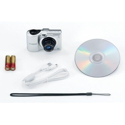 캐논 Canon PowerShot A1300 16.0 MP Digital Camera with 5x Digital Image Stabilized Zoom 28mm Wide-Angle Lens and 720p HD Video Recording (Silver) (OLD MODEL)