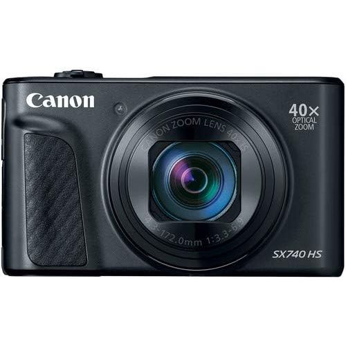 캐논 Canon PowerShot SX740 HS Digital Camera (Black) with 32GB SD Memory Card + Accessory Bundle