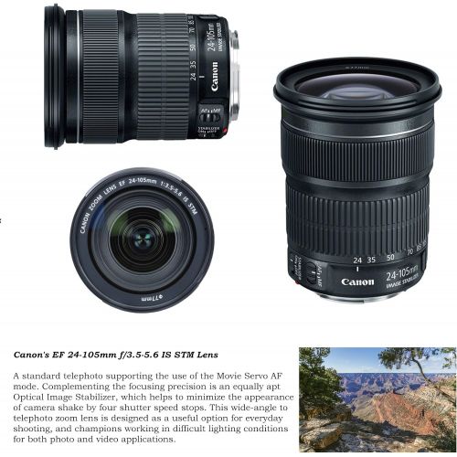 캐논 Canon EOS 5D Mark IV DSLR Camera w/ 24-105mm STM Lens + Canon EF 75-300mm III Lens, Canon 50mm f/1.8, 500mm Lens & 650-1300mm Lens + Deluxe Backpack + 64GB Memory + Monopod + Profe