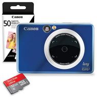 Canon Ivy CLIQ+ Instant Camera Printer (Sapphire Blue) + 60 Sheets Photo Paper + 32GB SD Card