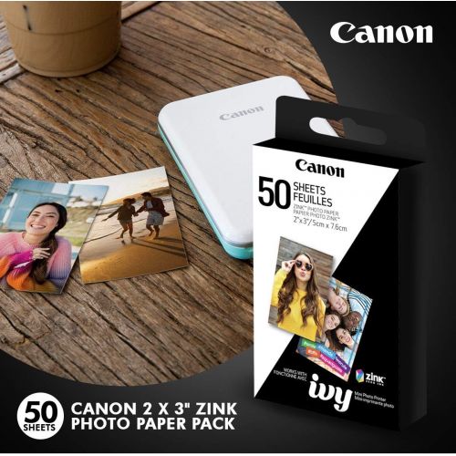 캐논 Canon Ivy CLIQ+ Instant Camera Printer (Sapphire Blue) + 60 Sheets Photo Paper + 32GB SD Card