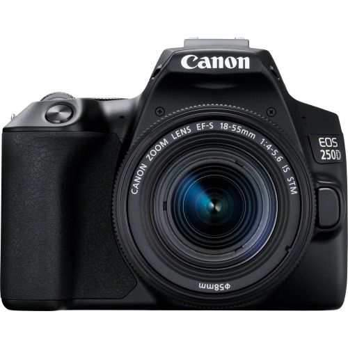 캐논 Canon EOS 250D (Rebel SL3) DSLR Camera w/ 18-55mm is STM Lens (International Model) (Black)