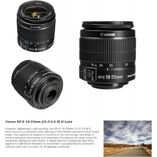 캐논 Canon EOS Rebel T7 DSLR Camera with 18-55mm is II Lens + Canon EF 75-300mm III and 420-800mm Preset Zoom Lens + 128GB Memory + Filters + Editing Software + Spider Flex Tripod + Pro