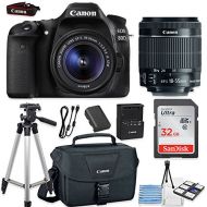 Canon EOS 80D 24.2MP DSLR Camera Bundle (Wi-Fi) with Canon EF-S 18-55mm f/3.5-5.6 is STM Lens + Canon Camera Bag + 32GB Memory Card + Canon Deluxe Camera Bag + 50 Tripod + Camera S