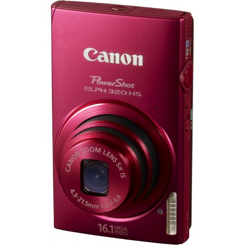 캐논 Canon PowerShot ELPH 320 HS 16.1 MP Wi-Fi Enabled CMOS Digital Camera with 5x Zoom 24mm Wide-Angle Lens with 1080p Full HD Video and 3.2-Inch Touch Panel LCD (Red)