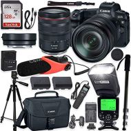 Canon EOS R Mirrorless Digital Camera with RF 24-105mm f/4L is USM Lens & Mount Adapter EF-EOS R Kit + TTL Speedlight Flash + Comica Microphone + 60 Inch Tripod + 128GB Memory with