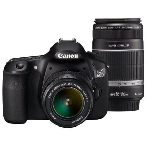 캐논 Canon Digital SLR Camera EOS 60D with EF-S18-55mm / EF-S55-250mm Lens Kit - International Version