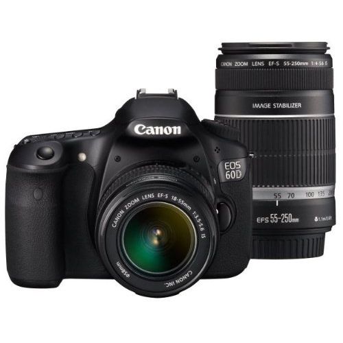 캐논 Canon Digital SLR Camera EOS 60D with EF-S18-55mm / EF-S55-250mm Lens Kit - International Version