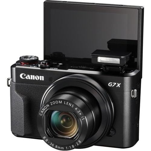 캐논 Canon PowerShot G7 X Mark II Digital Camera with 64 GB Card + LED Compact On-Camera Light + Premium Camera Case + 2 Batteries + Tripod