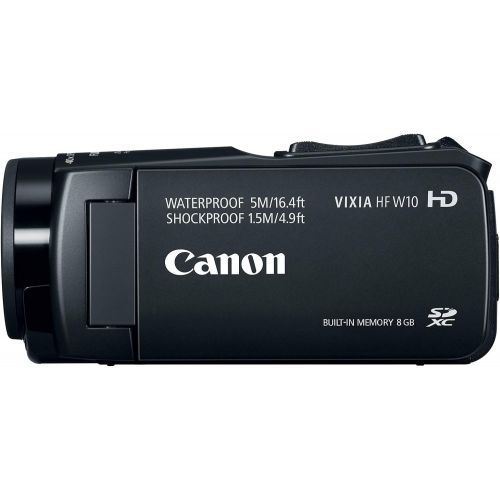 캐논 Canon VIXIA HF W10 Video camera Camcorder with Built-in Memory (8GB), Waterproof, Shockproof, 40X Optical and 60X Dynamic Zoom (3909C001)