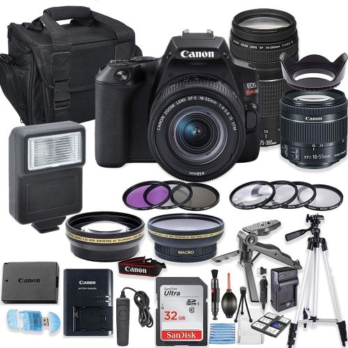 캐논 Canon EOS Rebel SL3 DSLR Camera Bundle with Canon EF-S 18-55mm STM Lens & EF 75-300mm III Lens + 32GB Sandisk Memory + Camera Case + Digital Flash + Accessory Bundle