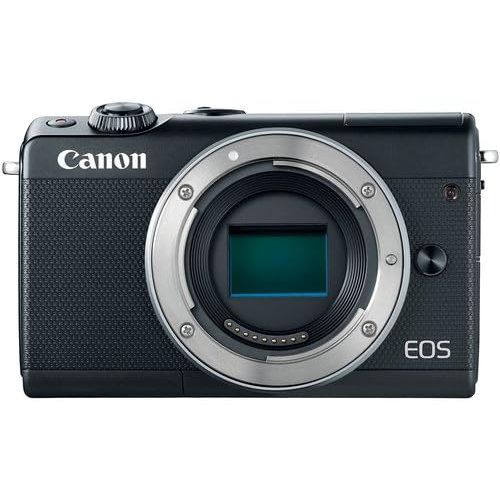 캐논 Canon EOS M100 Mirrorless Digital Camera (Black) Bundle with Canon EF-M 15-45mm f/3.5-6.3 is STM Lens, 2pc SanDisk 32GB Cards and Accessory Kit.
