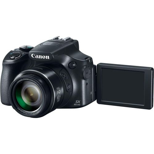 캐논 Canon Powershot SX60 16.1MP Digital Camera 65x Optical Zoom Lens 3-inch LCD Tilt Screen (Black)