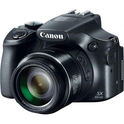 캐논 Canon Powershot SX60 16.1MP Digital Camera 65x Optical Zoom Lens 3-inch LCD Tilt Screen (Black)