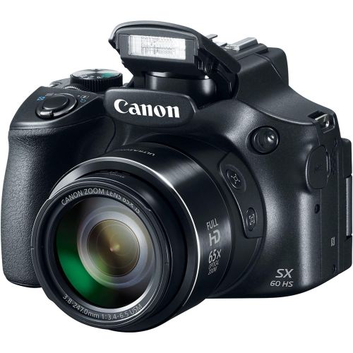 캐논 Canon Powershot SX60 16.1MP Digital Camera 65x Optical Zoom Lens 3-inch LCD Tilt Screen (Black)