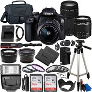 Canon EOS 2000D (Rebel T7) DSLR Camera with EF-S 18-55mm DC III & 75-300mm III Lenses & Deluxe Accessory Bundle ? Includes: 2X SanDisk Ultra 32GB SDHC Memory Card, Spare Battery, C