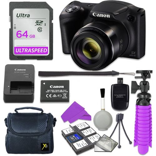 캐논 Canon PowerShot SX420 is Digital Camera (Black) with 64GB SD Memory Card + Accessory Bundle