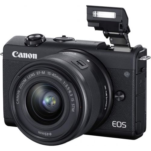 캐논 Canon EOS M200 Compact Mirrorless Digital Vlogging Camera with EF-M 15-45mm lens, Vertical 4K Video Support, 3.0-inch Touch Panel LCD, Built-in Wi-Fi, and Bluetooth Technology, Bla