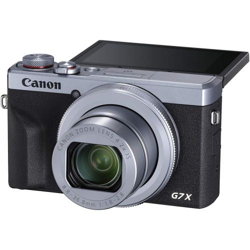 캐논 Canon PowerShot Vlogging Camera [G7X Mark III] 4K Video Streaming Camera, Vertical 4K Video Support with Wi-Fi, NFC and 3.0-inch Touch Tilt LCD, Silver